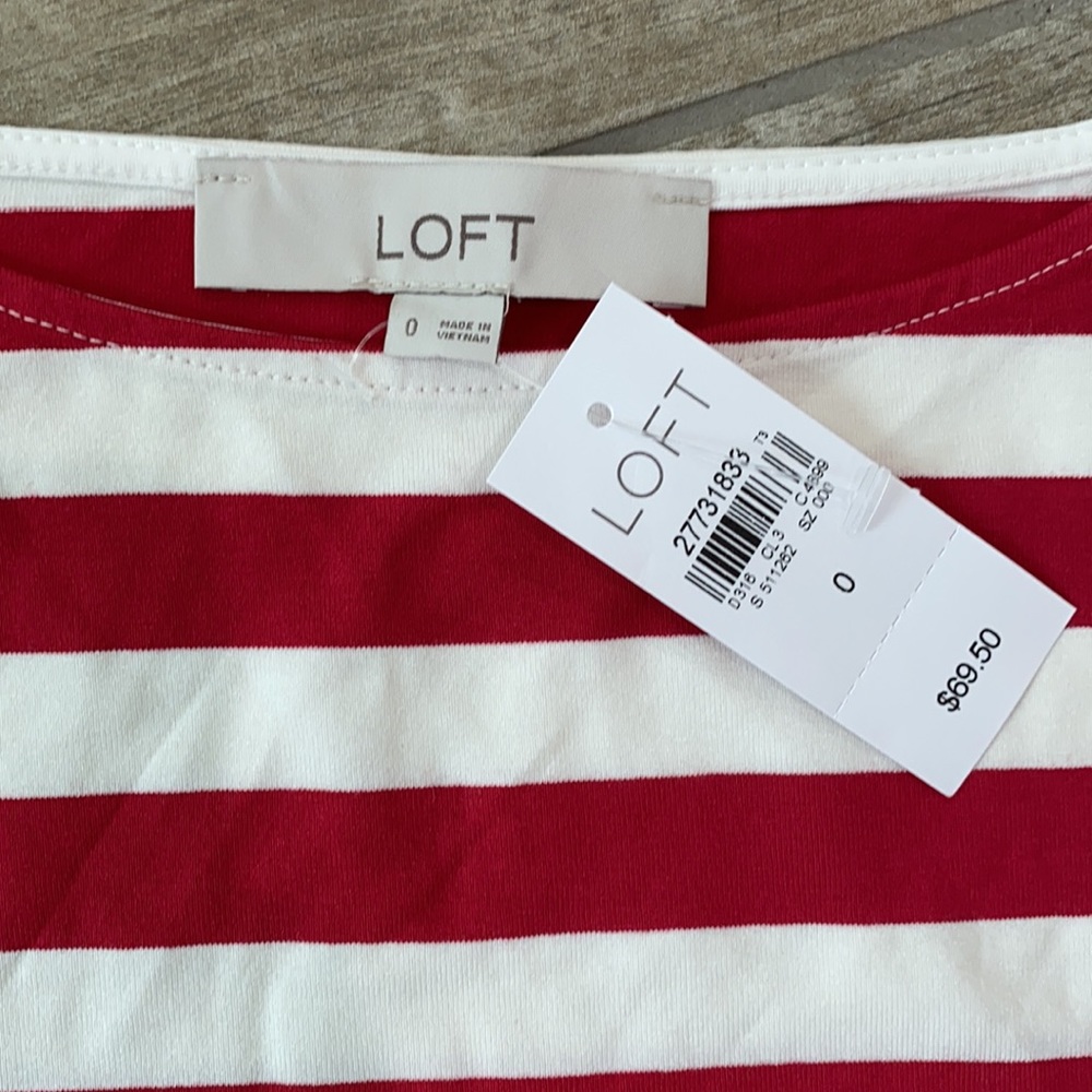 NWT Ann Taylor Loft striped tie waist dress - Picture 5 of 6